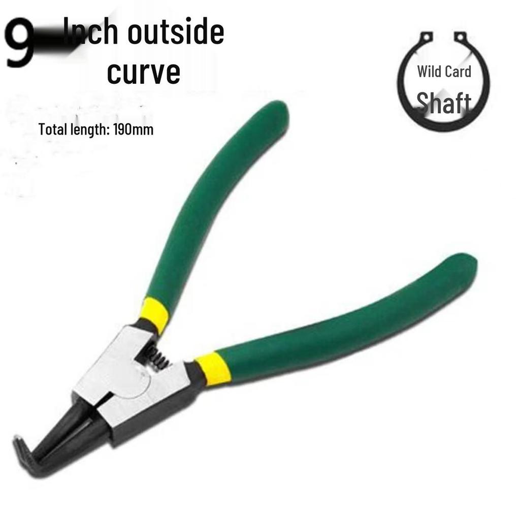 Dual-use Electrical Circlip Pliers Set: Inner and Outer, Multi-functional Retaining Ring, Pointed Tip, Outer Bend Pliers.