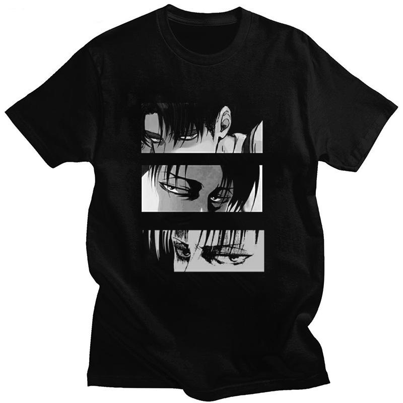 Japanese Anime Attack On Titan Men's T-shirt, Fashionable Short-sleeved Pure Cotton Personalized T-shirt for Men