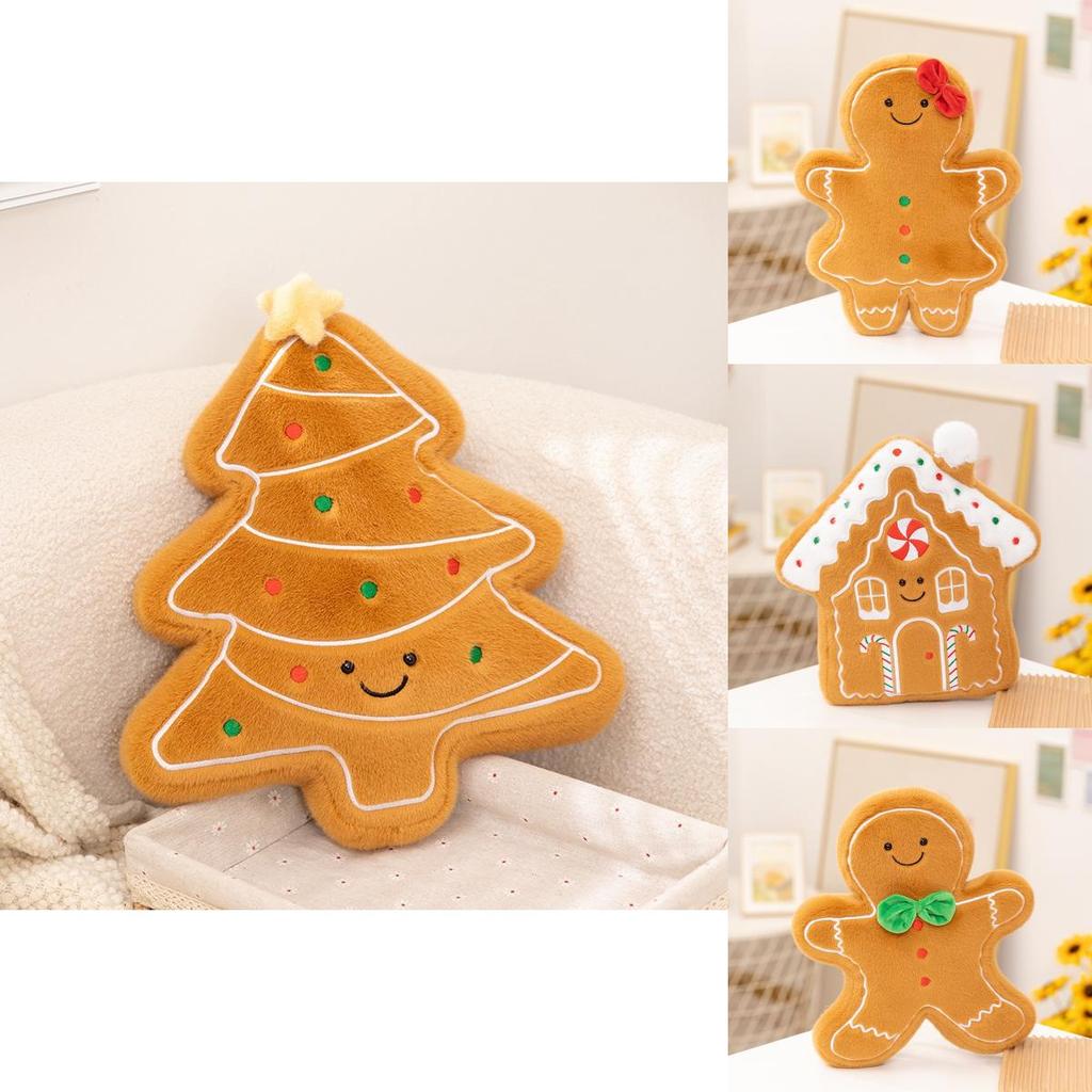 Christmas Snowman Decor Cushion With Cartoon Pattern For Seasonal Home