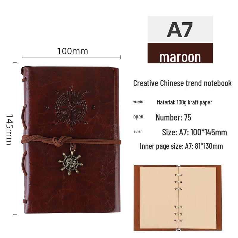 Retro Piratenschiff Loseblatt Reise-Tagebuch Notizbuch