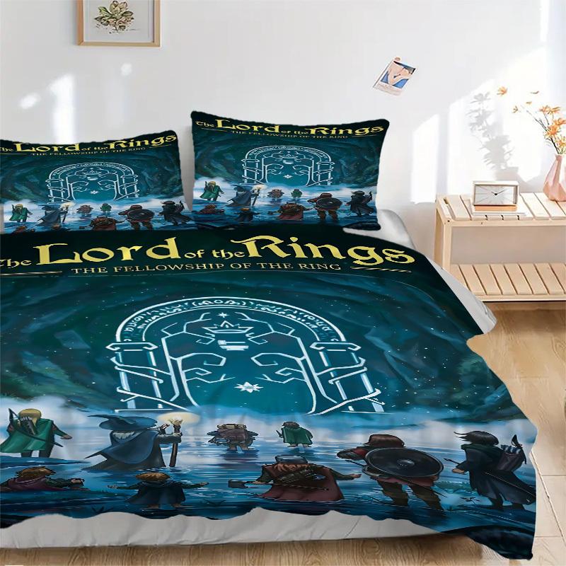 

3pcs Lord of the Rings Duvet Cover Set (1 Duvet Cover + 2 Pillowcases, No Core) - Comfortable, And Breathable Bedroom Decoration yy251104027 135x200cm