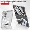 Luxury Rotatable Bracket for Magsafe Case for Samsung Galaxy Z Fold 8 Fold8 Transparent Screen Flim Hinge Airbag Protector Cover