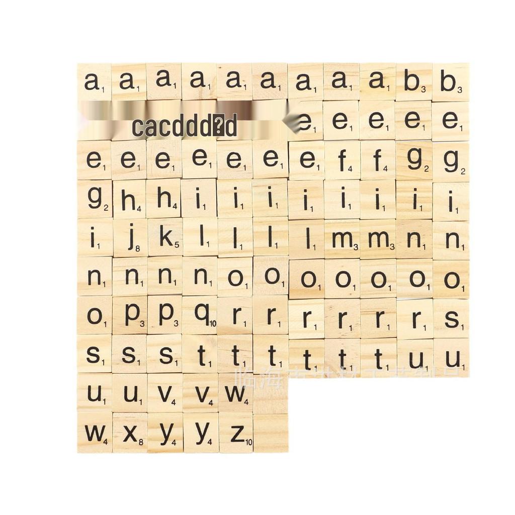 Wooden Uppercase/Lowercase & Number Set - 100pcs Children's Decorative Squares