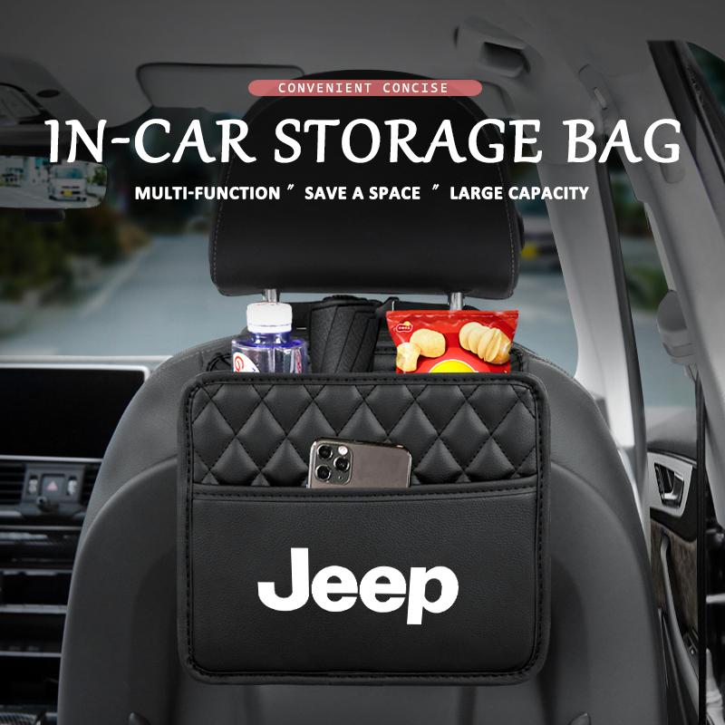 AIY5   Car Seat Backrest Storage Stowing Tidying Pocket For Jeep Wrangler Rubicon Renegade Compass Grand Cherokee Patriot Liberty JK