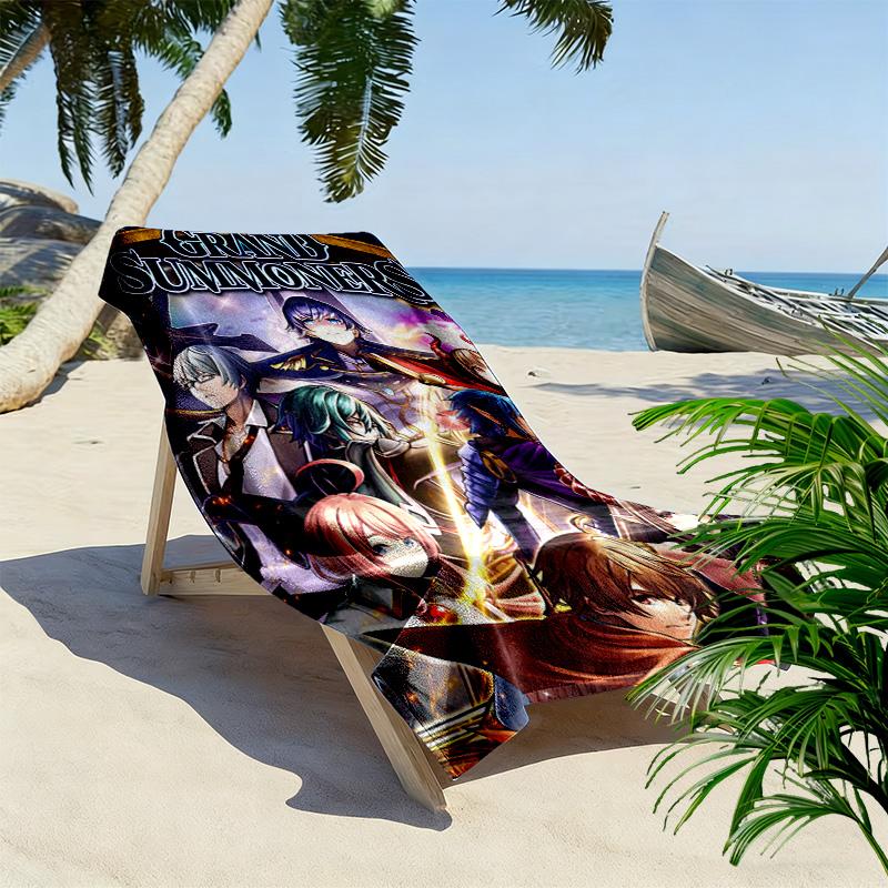 Grand Summoners Print Beach Towel, Large Soft Quick Dry Towel for Beach Camping Swimming