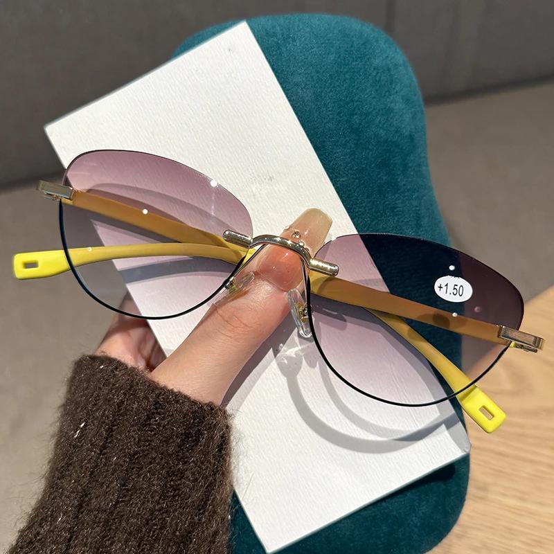 Ladies' Cat Eye Reading Glasses Female and Maler High Definition Blue Light Blocking Presbyopia Eyeglasses Diopter 0 To +4.0
