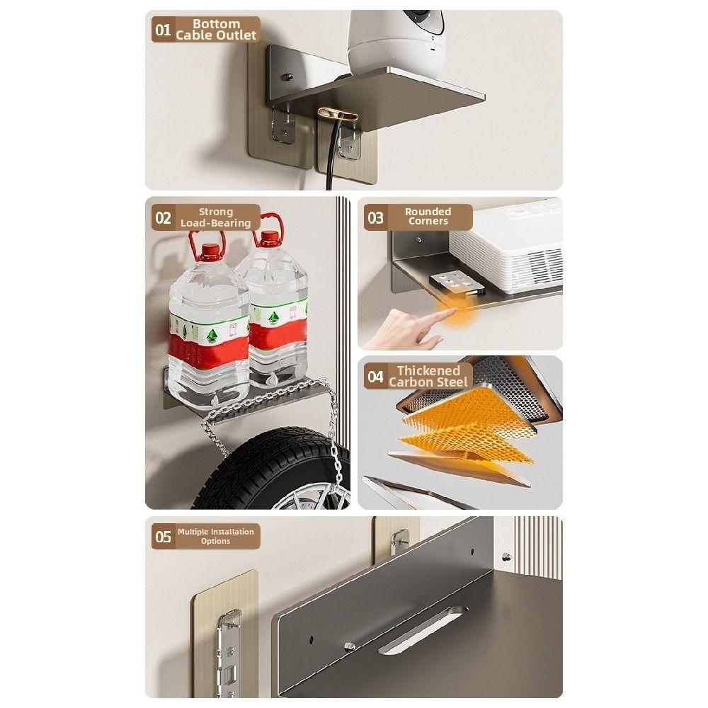 Carbon Steel Router Shelf Non Perforated Camera Placement Rack  Living Room