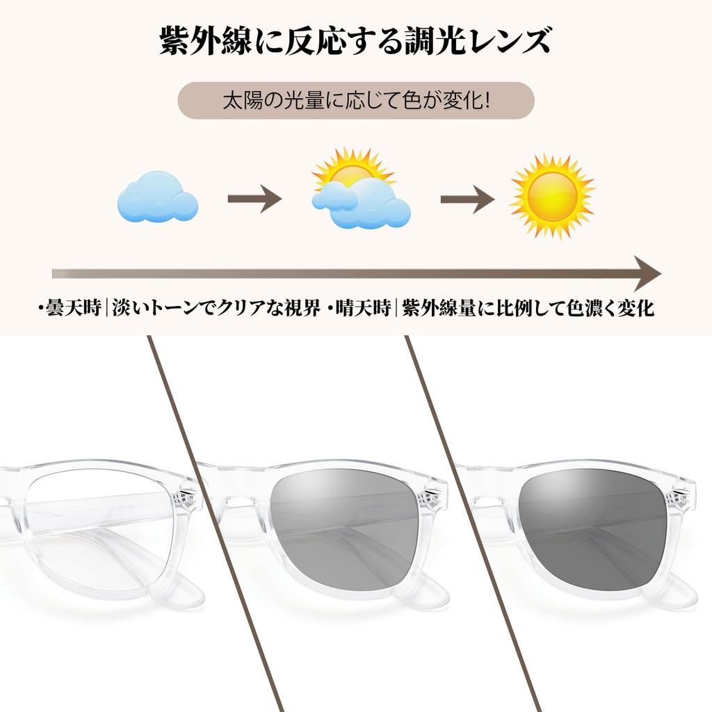 FEISEDY Polarized Sunglasses with Photochromic Colored Large Wellington Stylish Design for UV Ideal for Outdoor and Cycling Men's Lenses,