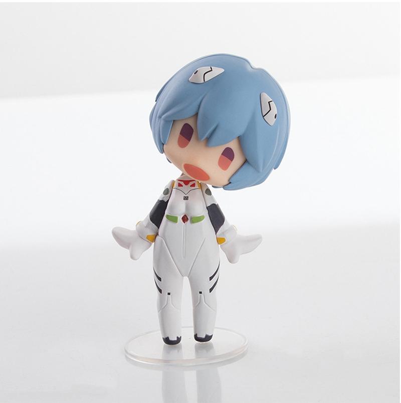 13CM Anime EVA Ayanami Rei Figure Q Version Pixel Style Asuka Langley Soryu Model Toy EVANGELION Gift Head Action Figure