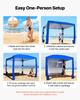 Beach Cabana, 2.4 x 2.4 m Beach Canopy with Side Wall, UPF 50+ Protection Easy Setup Cabana Tent with Sand Pockets, Adjustable Height Portable Shade