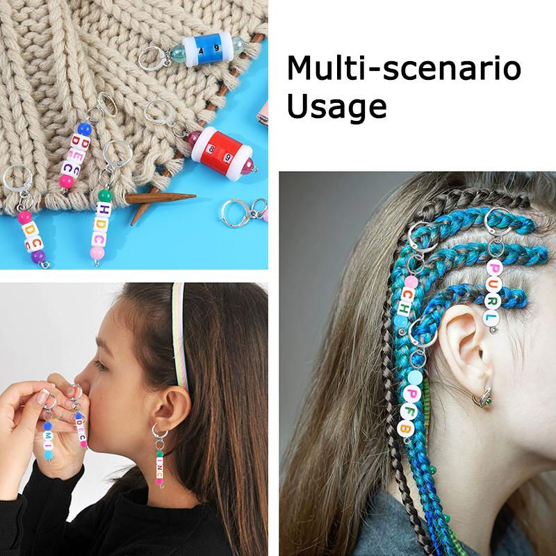 WTEMPO Chaveiro Marcadores de Ponto de Travamento com Contas Coloridas para Tricô, Quilting, Crochê Presente Perfeito para a Vovó ou para a Mamãe Suprimentos de Costura com Uma Bolsa