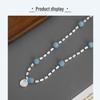 MONS Blue Aventurine Shell Beaded Necklace: Versatile, Light Luxury Beach Style for Vacations