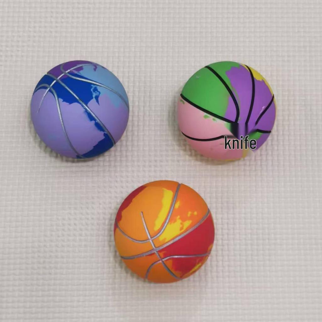 6cm Mini Rubber Basketball - High Elasticity Children's Toy Ball, Hollow Inflatable, Trendy Design