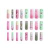Artificial Nails with Flower Design 24 Pieces Resin Material for Asian and European Women