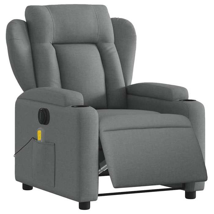 VidaXL Electric Massage Recliner Dark Grey Fabric 3204471