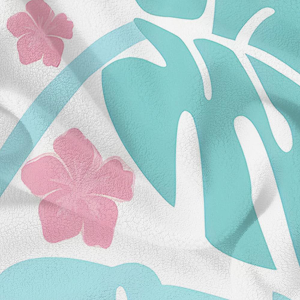 Tropical Hibiscus Abstract Cartoon Anime Print Flannel Blanket Soft Warm Throw for Kids Bedroom Sofa Christmas Office Car