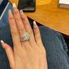 Zirconia Feather Metal Ring: High-End Korean Style, Simple and Trendy Versatile Women's Jewelry.
