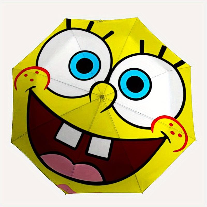 

1pc SpongeBob Automatic Folding Umbrella, Portable Collapsible Design, 8-Rib Iron Frame, , All-Season Casual Outdoor Accessory for Christmas Birthday
