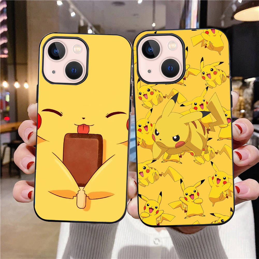 Carcasă neagră B-79 Pokemon Pikchu pentru Samsung S24 S23 S22 S21 S20 FE S10 Lite Ultra S7 S8 S9 Plus A05S A11 A12 A13 A15 A22 A24 A25 A32 A52 A71 5G