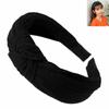 Women Hair Band Knitted Solid Color Fabric Cross-knotted Headband