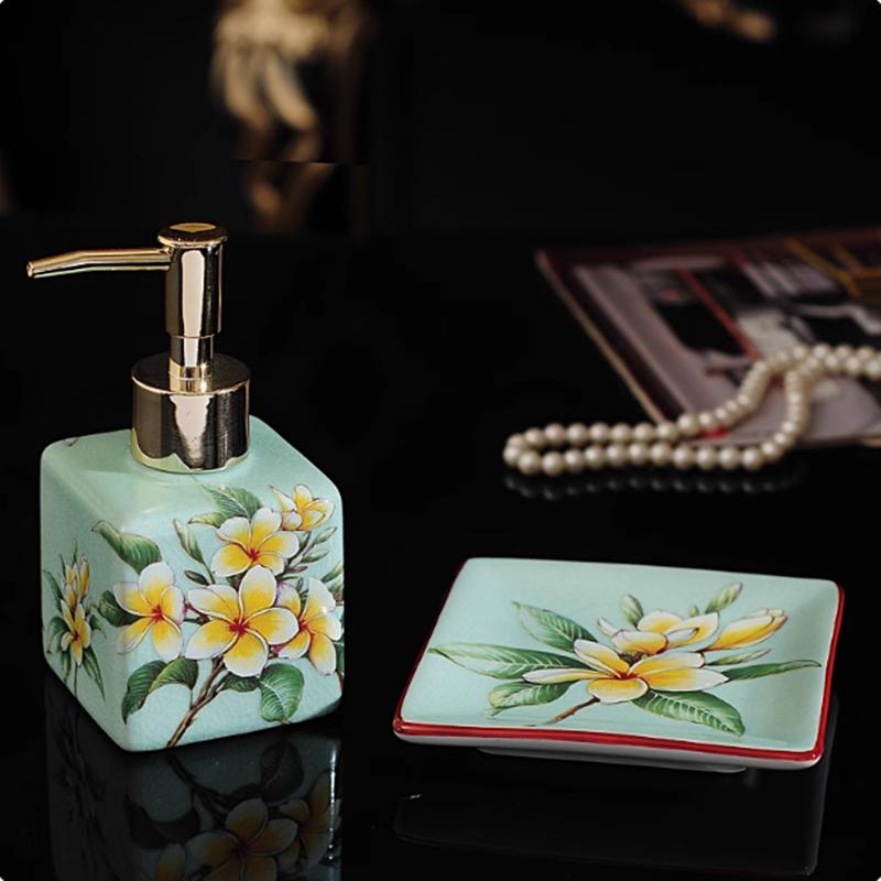 Ice Crack Ceramic Art Lotion Bottle, Bathroom Accessories, Shampoo Bottle, Soap Dish, Household, Travel, Independent Bottle