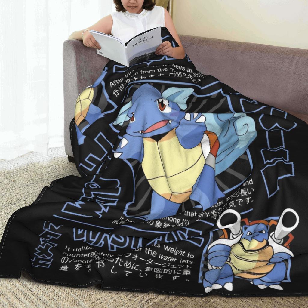 Warm BlanketKids Adult Decorative Pokemon Sauirtle Evolucion Bedding Throws  Flannel Bedspread For Street Trend Sofa Bed Cover