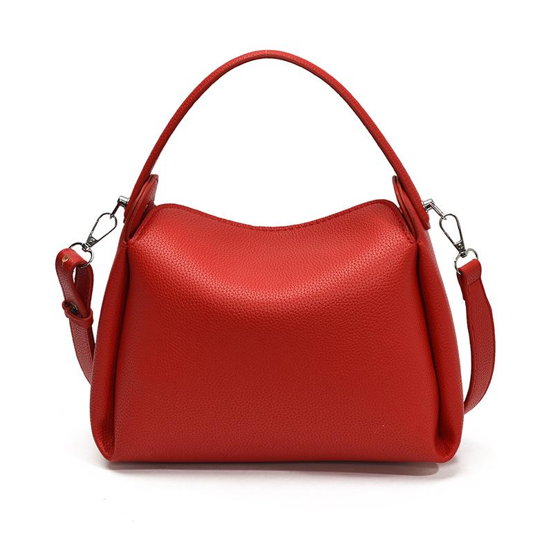 Neue lässige Bucket Bag mit großem Fassungsvermögen, schlichte einfarbige Retro-Schulter-Umhängetasche