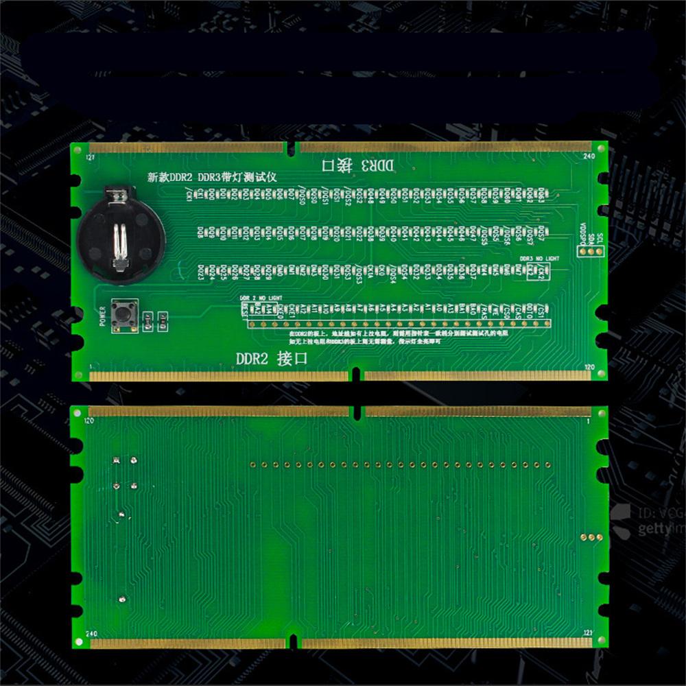 1PC Tester Memory Slot Tester Desktop Board For DDR2 DDR3 Memory Slot With LED