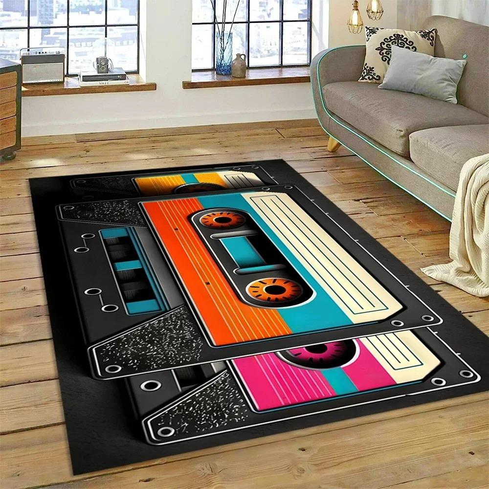 Vinyl Record Music Screen Tape Carpet Home Decor Living Room Hallway Non-slip Mechanical Washable Mat Sofa Coffee Table Area Rug