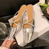 Luxury Slippers High Heels Sandals Women Shoes Pointed Toe Mules Summer 2025 Trend Dress Party Sexy Woman New Pumps Sandalias