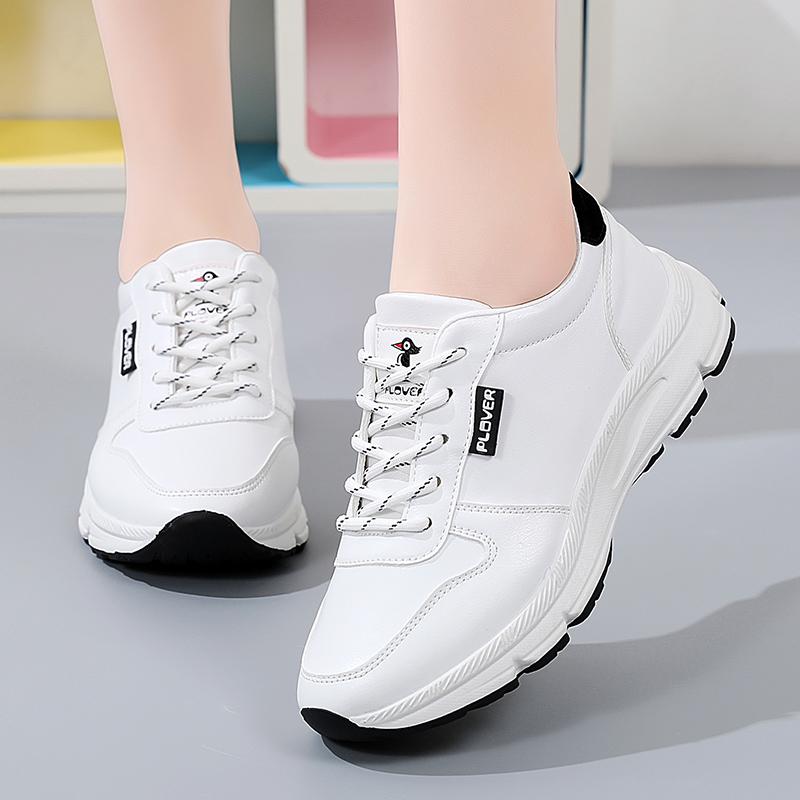 Fashion Women Water Proof Solid Comfort Sneakers Breathable Sports Shoes Outdoor Walking Flats Spring Casual Soft Leather Shoes 2025