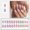 Valentine's Day Short Press On Nail With French Tip And Heart Designs Fashionable Stick On Nail Manicure Nail Decoration