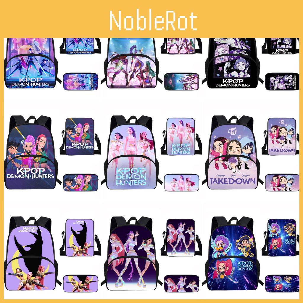 Hunters Demon Kpop Kinder Schultaschen Set Atmungsaktives Gewebe Grundschüler