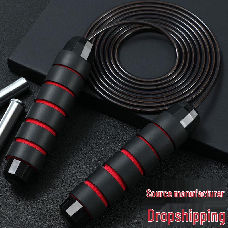 Adjustable Steel Wire Weighted Jump Rope with Double Bearings for Fitness, Weight Loss, and Junior High Training