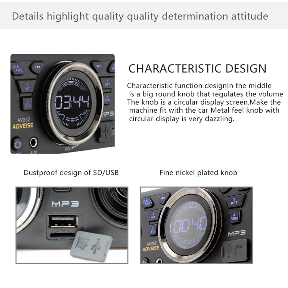 BOOMBOOST AV252 Radio Auto MP3 Acustic Card SD Audio Auto cu Bugle Încorporat Bluetooth Host Difuzor