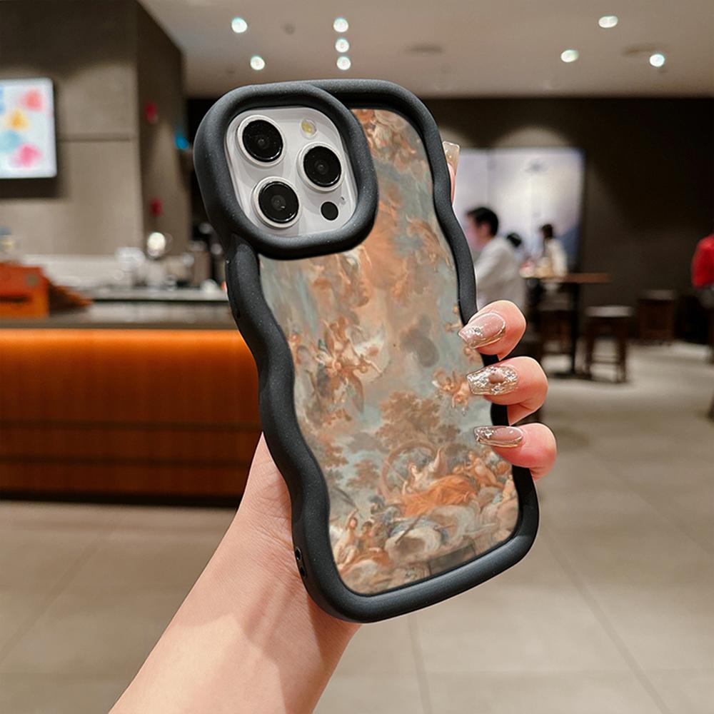 Macaron Soft TPU Phone Case for iPhone 11 12 13 14 15 Pro Max SE X Xs Max XR 6 6s 7 8 14 15 Plus Tecno Camon 19 Realme C35 Cover Ae51 Angel art design