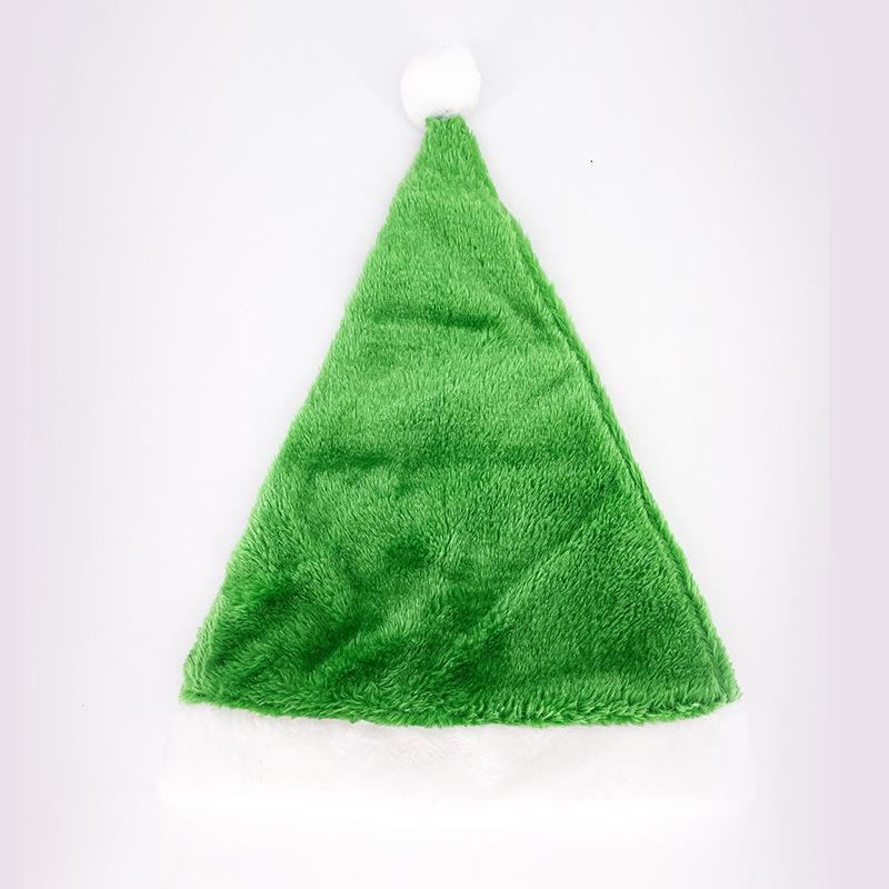 Available: Red/Blue/Pink/Green/Yellow Santa Hat - Short Plush, Brushed Finish for Adults, Holiday Party Christmas Decoration.