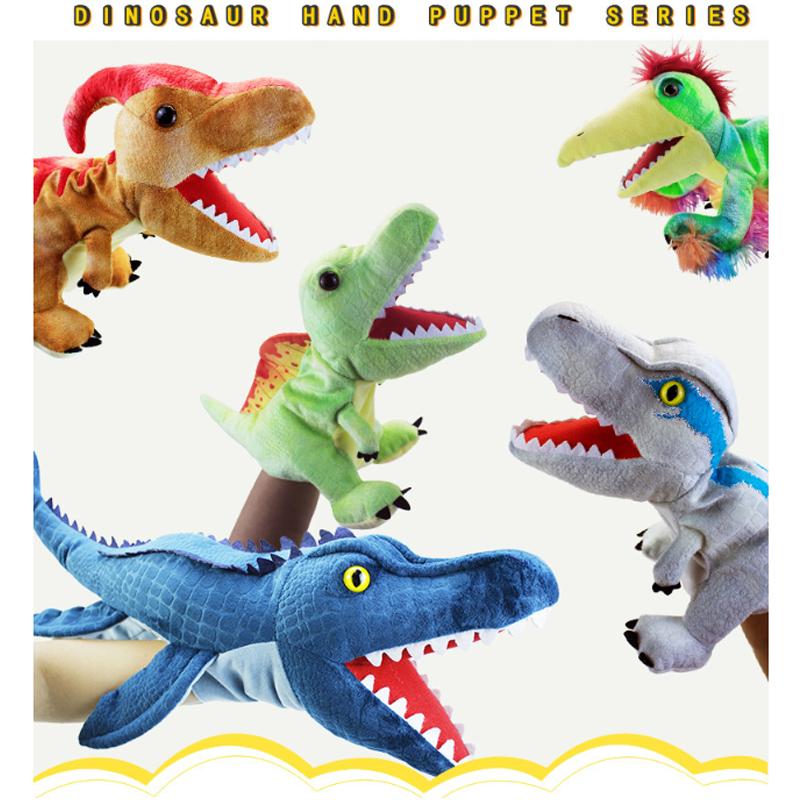 11 Style Dinosaur Hand Puppet Plush Toys Performance Hand Gloves Control