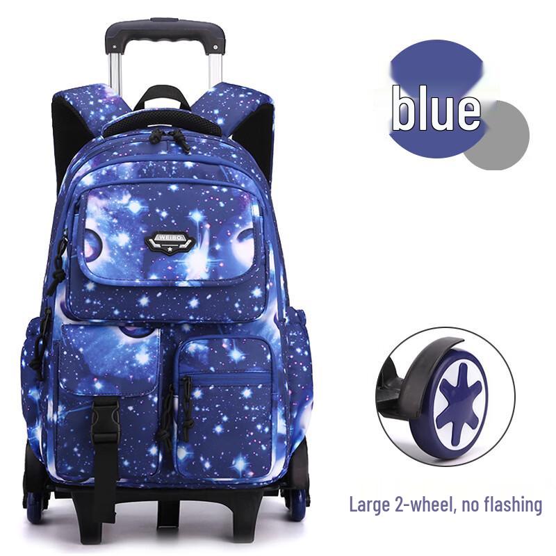 MDNG Flashing Six-Wheel Rolling School Bag