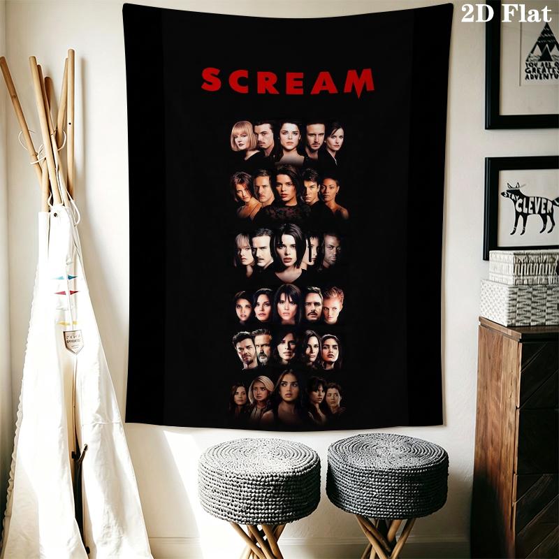 Scream Wall Tapestry Aesthetic Wall Hanging Printed Fabric Blanket Decorative Tapestries for Bedroom Living Room Home Decor