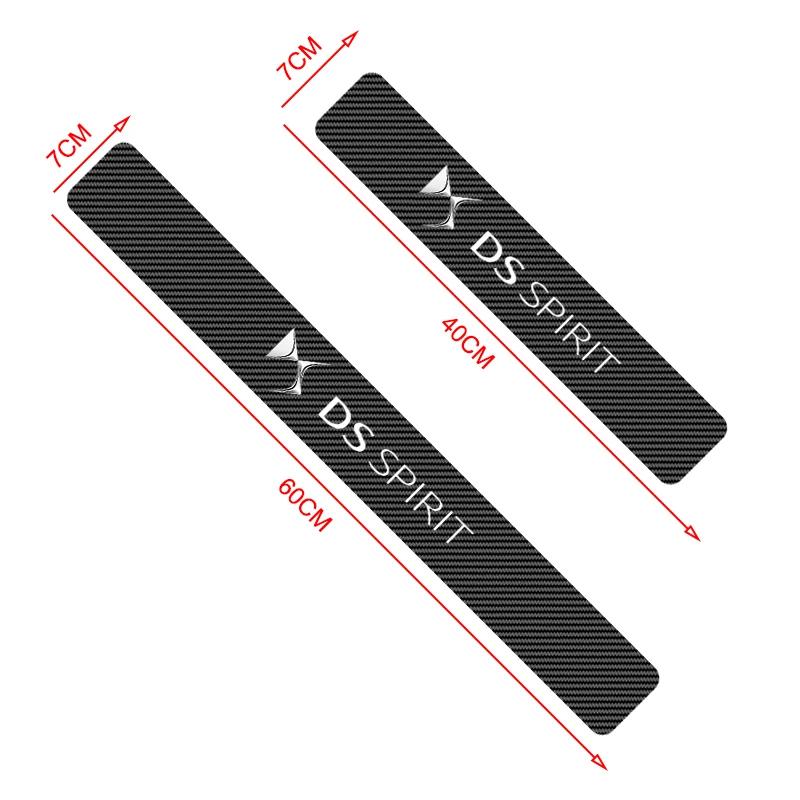 4pcs New Car Door Sill Threshold Carbon Fiber Plate Decals Stickers For Citroen DS SPIRIT DS3 DS4 DS4S DS5 DS 5LS DS6 DS7 WILD aog123