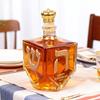 Artistic Glass Whiskeys Decanter with Gold Hebrew Letter Liquor Bottle with Hanukkah Themed Accent Centerpiece