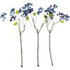 18 Inch Artificial Blueberry Fruits Branches Fake Berries Blue Decorative for Wedding DIY Garland and Holiday Ornaments Pack of 3 Blue