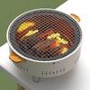 Přenosný gril Korejský vařič na dřevěné uhlí Nerezový dělený BBQ vařič Kulatý nepřilnavý grilovací stojan pro venkovní kempování