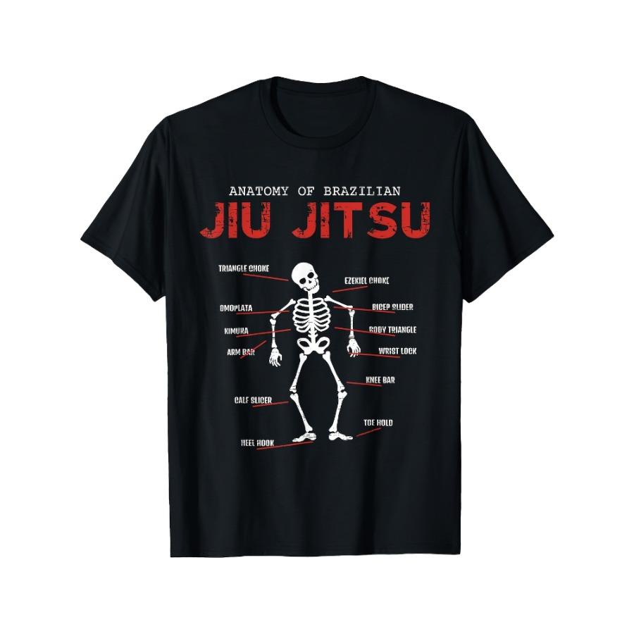 Brazilian Jiu Jitsu Anatomy Map-Design and Labeling Technology of Wushu Gastrointestinal Poster -BJJ Fighter Cotton T-shirt. 4XL