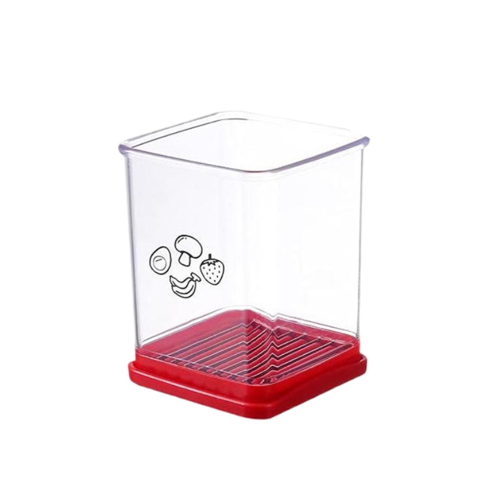 

Скоростные слайсеры для фруктов и овощей с толкающей пластиной, чашечные слайсеры для фруктов, яйцерезки, портативный кухонный инструмент для нарезки фруктов из нержавеющей стали One Size красный