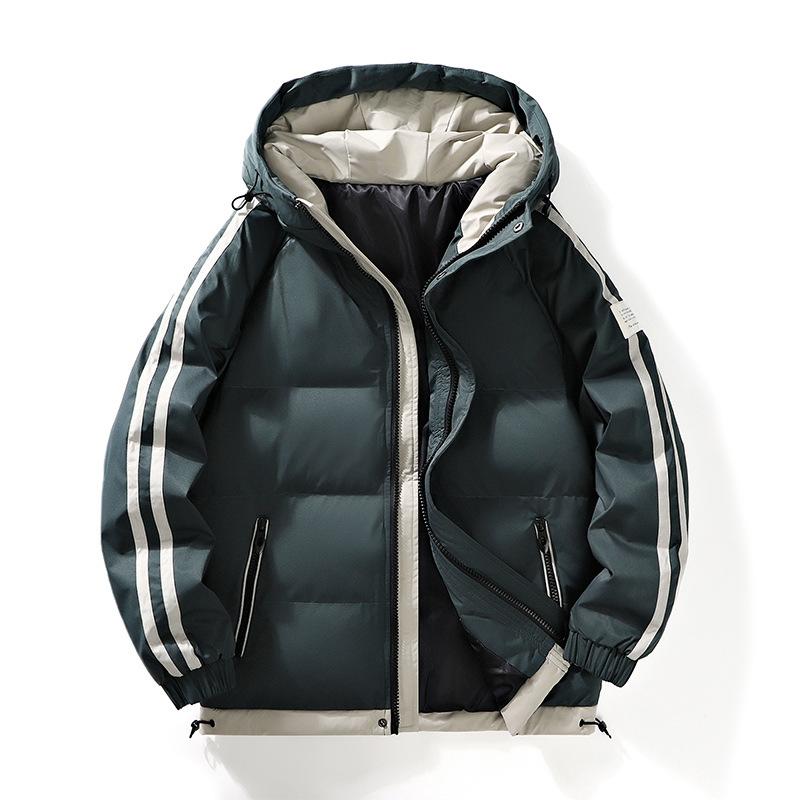 Zimní trend Dvoudílná bunda s kapucí a hřejivou bavlněnou výplní Pánská bunda Módní Všestranné Ležérní Bavlnou vycpané oblečení