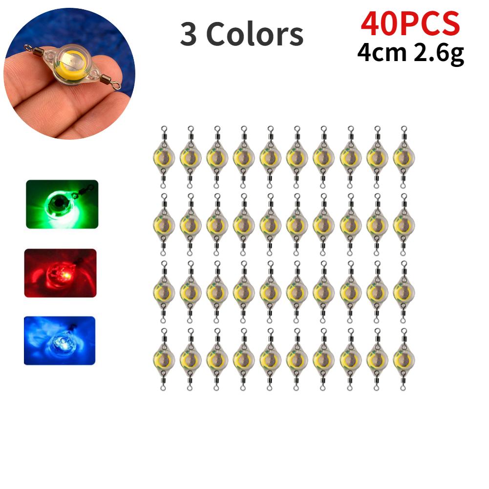 10-200pcs Mini Fishing Lure Light LED Deep Drop Underwater Eye Shape Squid Fish Bait Luminous Lure for Attracting Fish