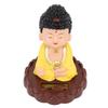 Nodding Buddha Statue Solar Powered Vivid Energy Saving Auto Nodding Monk Figurine for Gift Luck