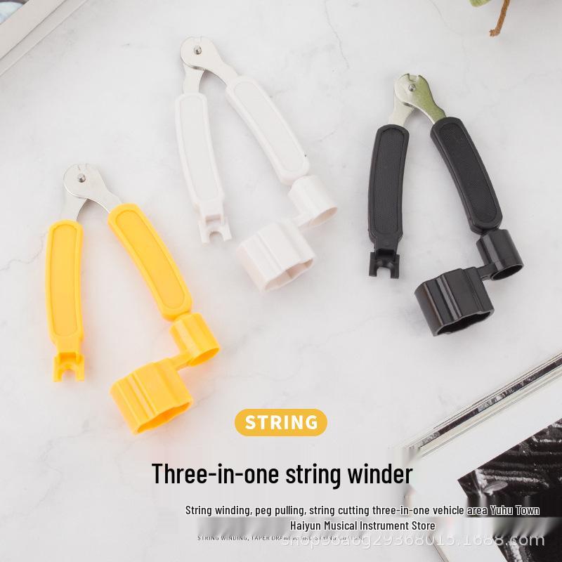 Guitar Three-in-One String Tool: Winder, Cutter & Puller for Electric & Acoustic Guitars.